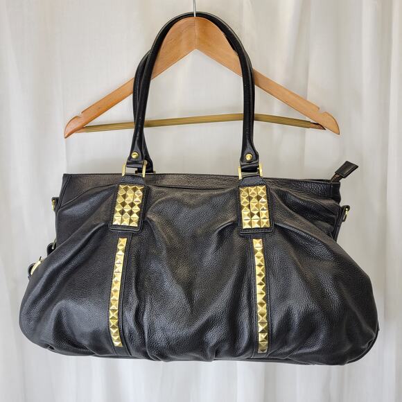Fenn Wright Manson Large Black Leather Hobo with Bronze Hardware - Picture 1 of 13